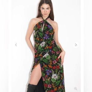 Borgo de nor ALYONA GEORGETTE MAXI
DRESS size 12 with halter tie and high slit